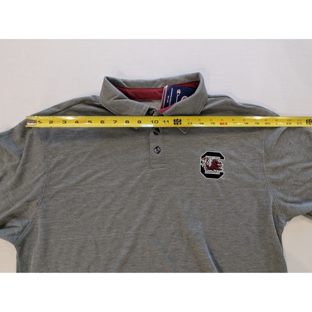 Champion Men's USC Gamecocks Grey Collared Shirt - Picture 6 of 9